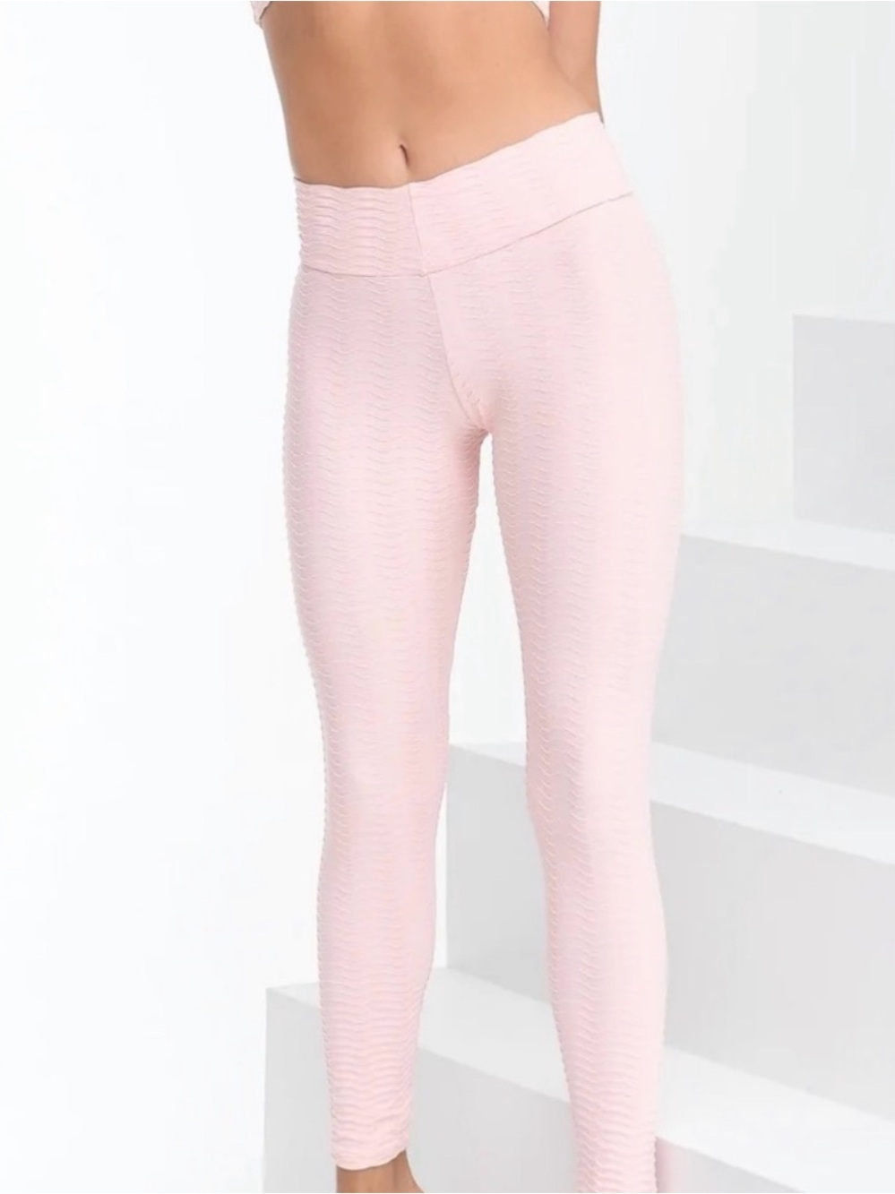 Booty by Brabants- Ballet Light Pink Classic Textured Stretch Leggings - OSFA
